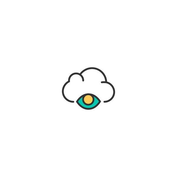 Diseño de iconos de Cloud Computing. Diseño del vector icono de interacción — Vector de stock