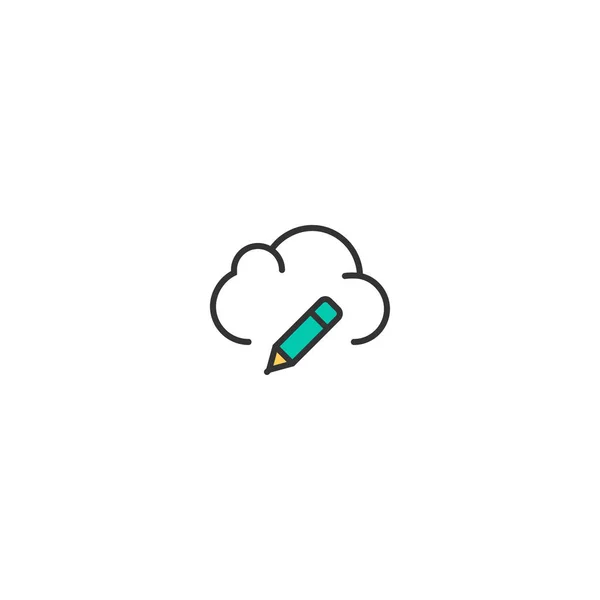 Diseño de iconos de Cloud Computing. Diseño del vector icono de interacción — Vector de stock