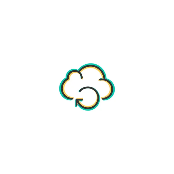 Symboldesign für Cloud Computing. Interaktion Icon Vektor Design — Stockvektor