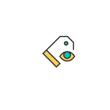 Fiyat etiketi simgesi tasarım. Etkileşim simge vektör tasarımı