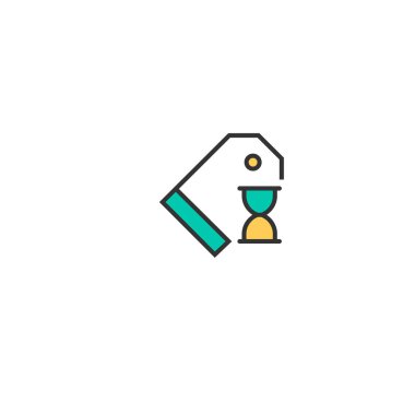 Fiyat etiketi simgesi tasarım. Etkileşim simge vektör tasarımı