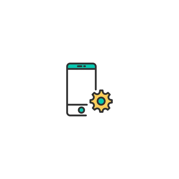 Diseño de iconos de teléfono inteligente. Diseño del vector icono de interacción — Vector de stock