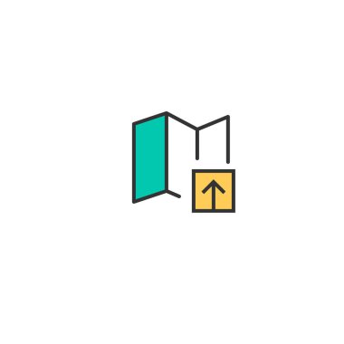 Simgesi tasarım eşleyin. Etkileşim simge vektör tasarımı