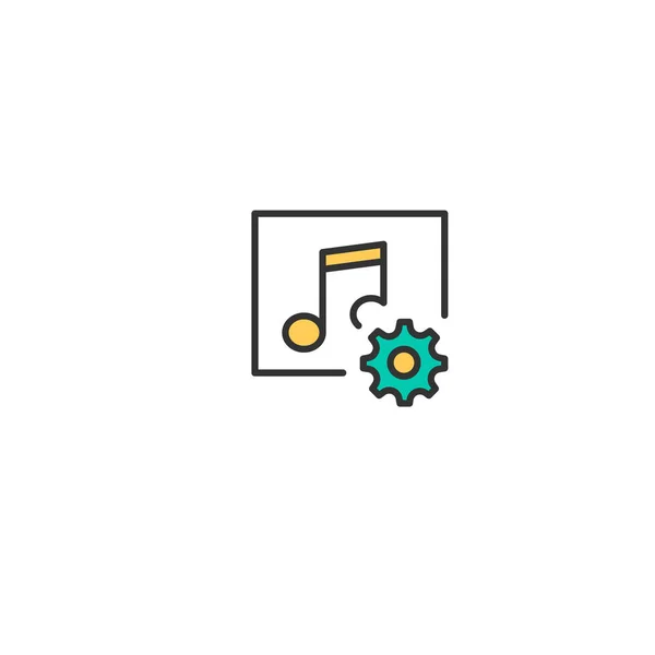 Diseño del icono del reproductor de música. Diseño del vector icono de interacción — Archivo Imágenes Vectoriales