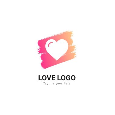 Logo şablonu tasarım seviyorum. Aşk logosu ile modern çerçeve vektör tasarımı