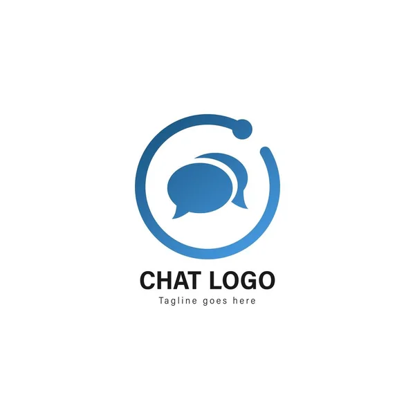 Progettazione modello logo Chat. Logo Chat con design vettoriale telaio moderno — Vettoriale Stock