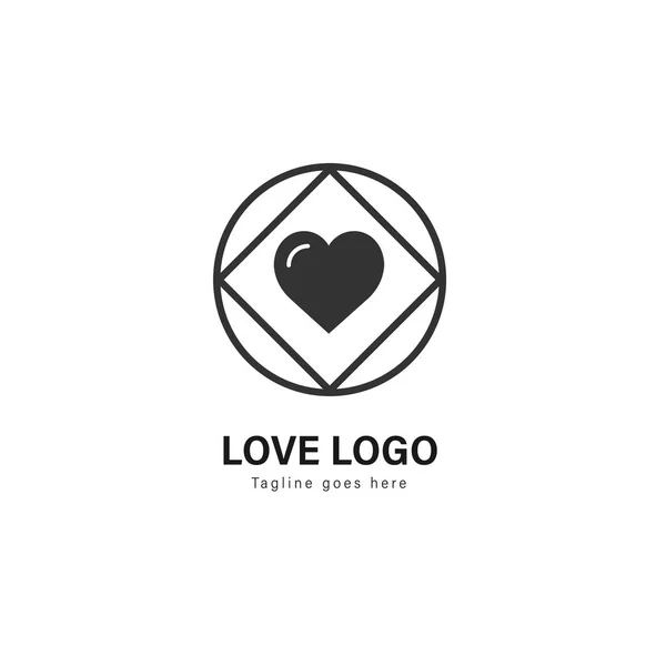 Modèle de logo Love design. Logo Love avec design vectoriel cadre moderne — Image vectorielle