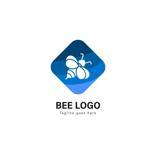 Modèle de logo abeille design. Logo abeille avec design vectoriel cadre moderne — Image vectorielle