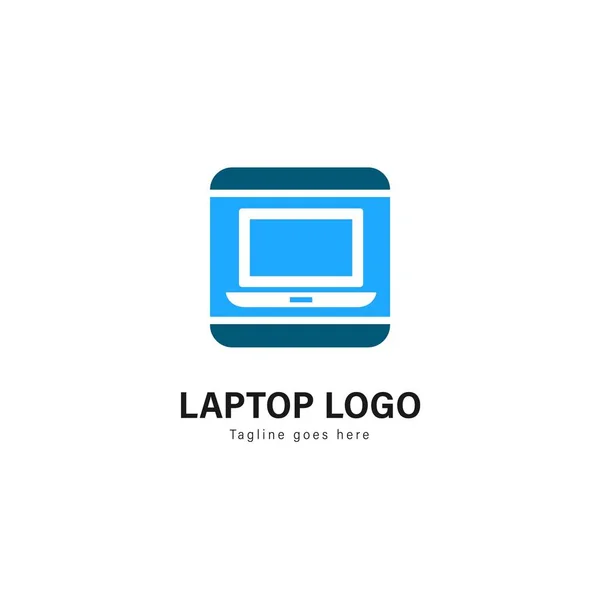Diseño de plantilla de ordenador portátil. Logotipo del ordenador portátil con diseño moderno vector marco — Vector de stock