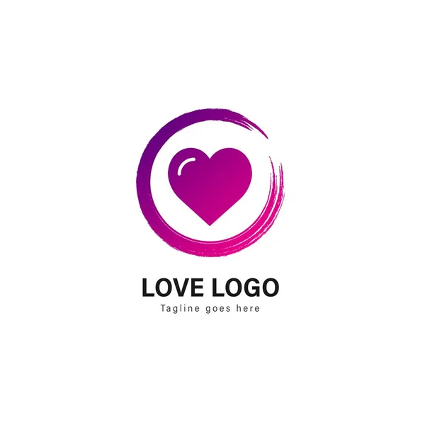 Love logo template design. Love logo with modern frame vector design — Stock Vector