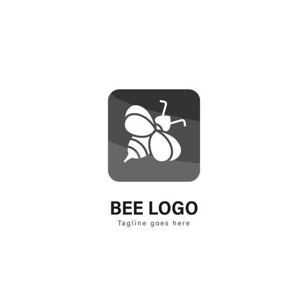 Modèle de logo abeille design. Logo abeille avec design vectoriel cadre moderne — Image vectorielle