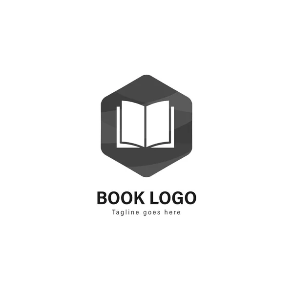 Diseño de plantilla de logo de libro. Logo del libro con diseño de vectores de marco moderno — Archivo Imágenes Vectoriales