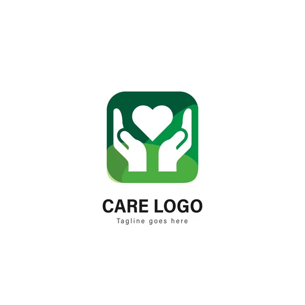 Diseño de plantilla de logotipo Care. Logotipo del cuidado con diseño moderno vector marco — Archivo Imágenes Vectoriales