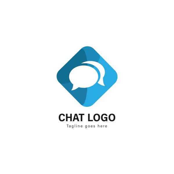 Chat logó sablon design. Modern keret vector design logo chat — Stock Vector