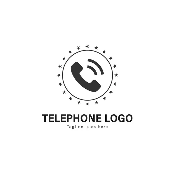 Telefoon logo sjabloonontwerp. Telefoon logo met moderne frame vector design — Stockvector