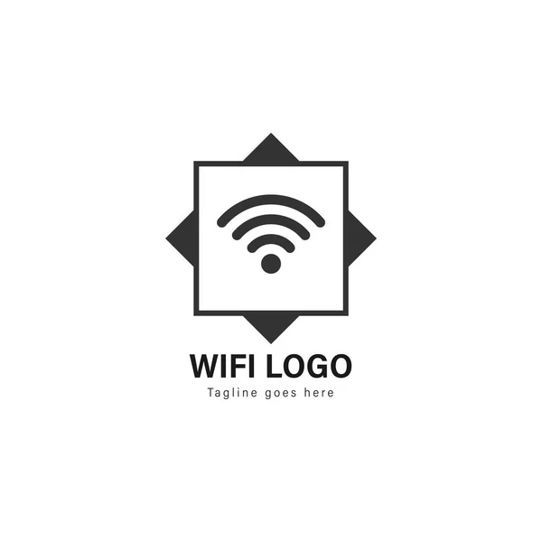 Wifi logo template design. Wifi logo with modern frame vector design — Stock Vector