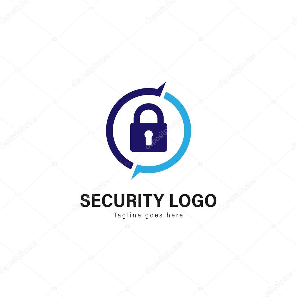 Security logo template design. Security logo with modern frame isolated on white background