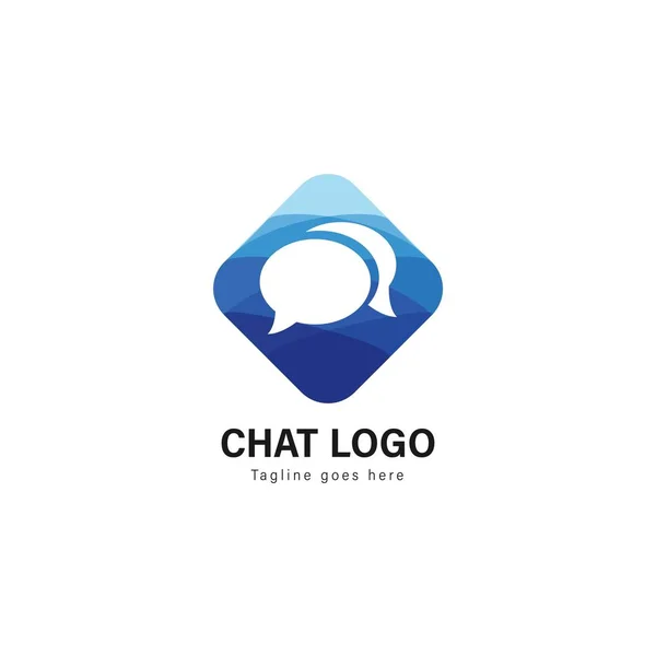 Diseño de plantilla de logo de chat. Logo de chat con diseño de vectores de marco moderno — Vector de stock