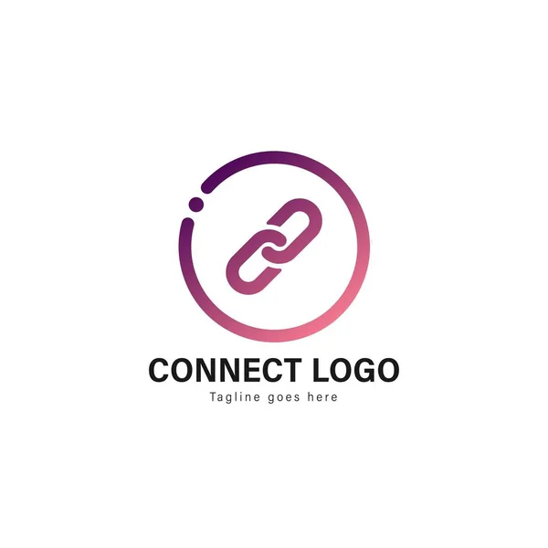 Connectez le modèle de logo design. Connectez le logo avec un design vectoriel de cadre moderne — Image vectorielle