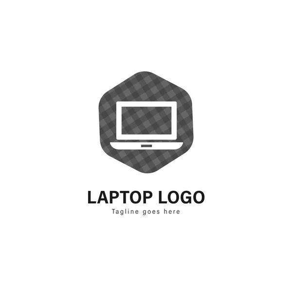 Conception de modèle d'ordinateur portable. Logo de l'ordinateur portable avec design vectoriel cadre moderne — Image vectorielle