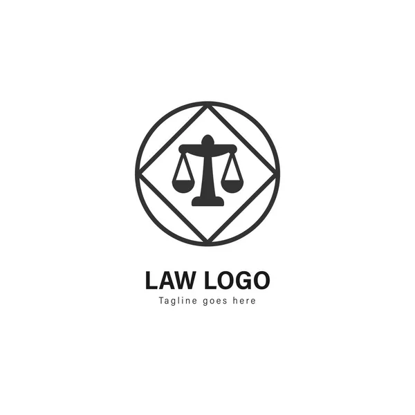 Prawo logo szablon projektu. Prawo logo z nowoczesnym rama wektor — Wektor stockowy
