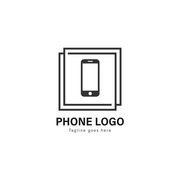 Akıllı telefon logo şablonu tasarım. Modern çerçeve vektör tasarımı ile akıllı telefon logo — Stok Vektör