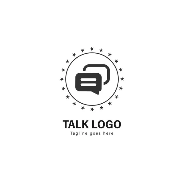 Logo şablonu tasarım konuş. Logosu modern çerçeve vektör tasarımı ile konuşmak — Stok Vektör