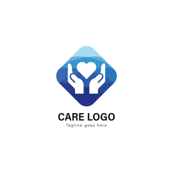 Diseño de plantilla de logotipo Care. Logotipo del cuidado con diseño moderno vector marco — Vector de stock