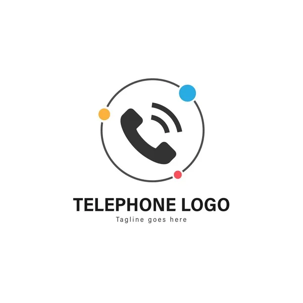 Telefon logo szablon projektu. Logo telefon z nowoczesnym rama wektor — Wektor stockowy