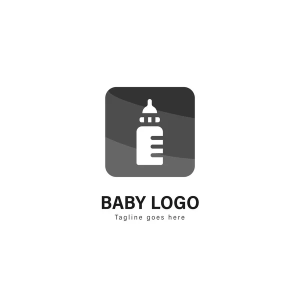 Diseño de plantilla de logotipo de bebé. Logotipo del bebé con diseño de vector de marco moderno — Vector de stock