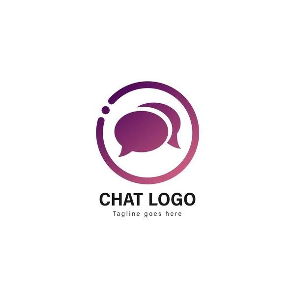 Chat logó sablon design. Modern keret vector design logo chat — Stock Vector