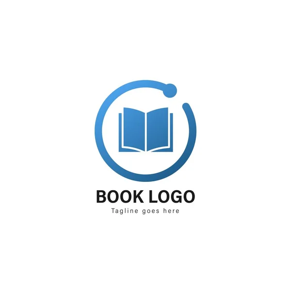 Book logo template design. Book logo with modern frame vector design — Stock Vector