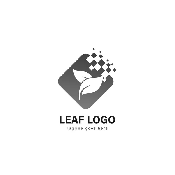 Leaf logo template design. Leaf logo with modern frame vector design — Stock Vector