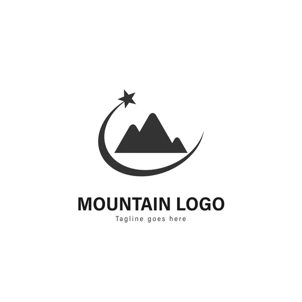 Design de modelo de logotipo de montanha. Logotipo da montanha com design de vetor de quadro moderno — Vetor de Stock