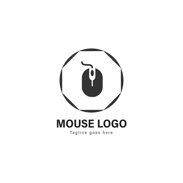 Дизайн шаблона логотипа компьютера. Логотип компьютера с современным дизайном рамы — стоковый вектор