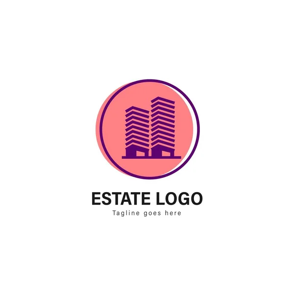 Σχέδιο προτύπου λογότυπο ακίνητων περιουσιών. Real estate λογότυπο με σύγχρονο σκελετό διανυσματική σχεδίαση — Διανυσματικό Αρχείο