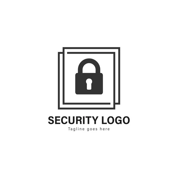 Design de modelo de logotipo de segurança. Logotipo de segurança com design de vetor de quadro moderno — Vetor de Stock