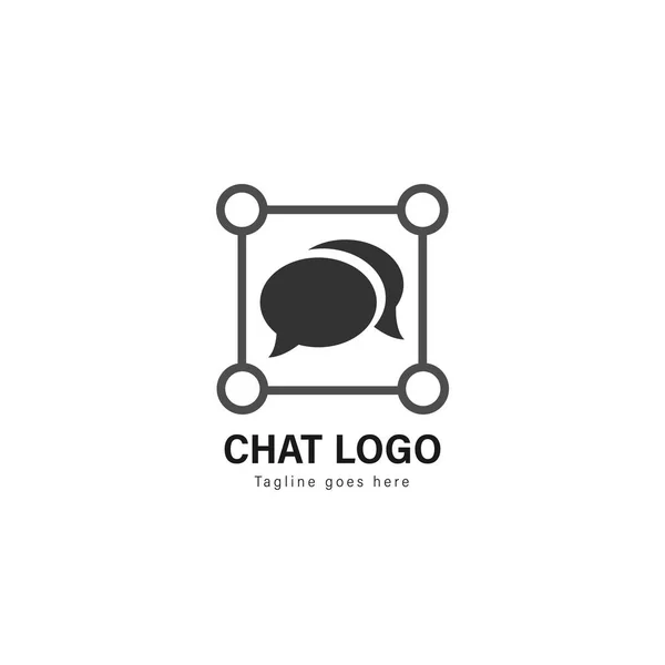 Progettazione modello logo Chat. Logo Chat con design vettoriale telaio moderno — Vettoriale Stock