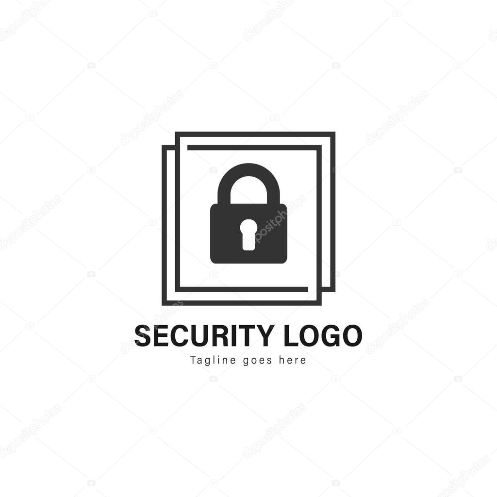 Security logo template design. Security logo with modern frame isolated on white background
