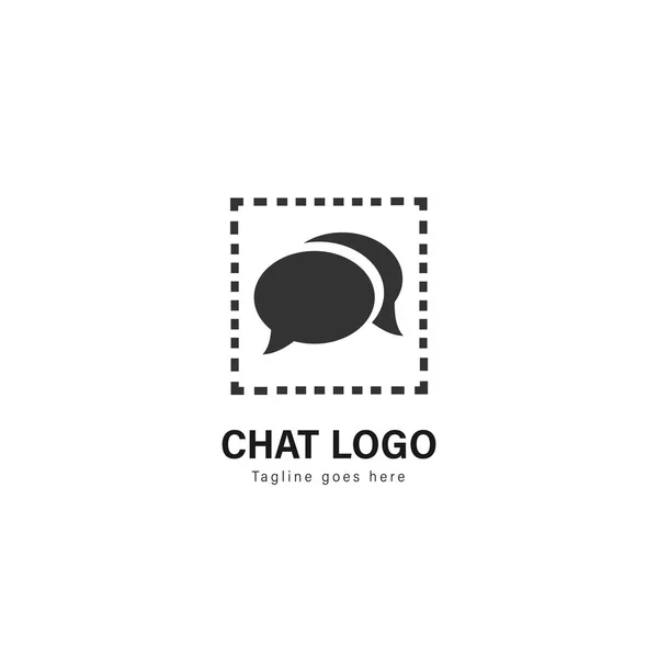 Progettazione modello logo Chat. Logo Chat con design vettoriale telaio moderno — Vettoriale Stock