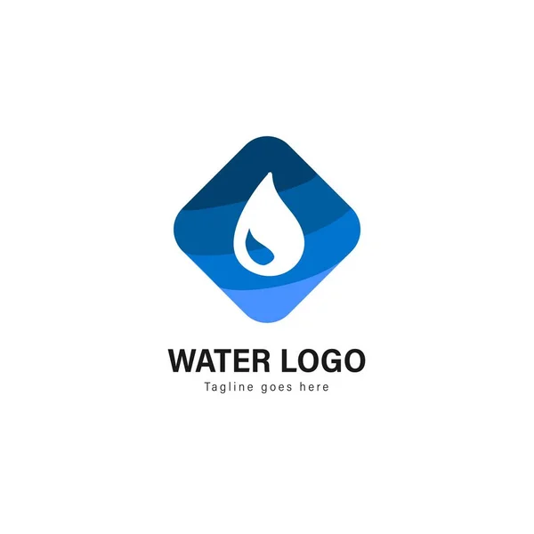 Water logo sjabloonontwerp. Water logo met moderne frame vector design — Stockvector