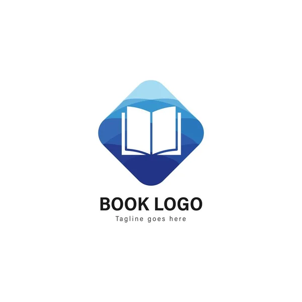 Logó sablon design könyv. Modern keret vector design logo könyv — Stock Vector