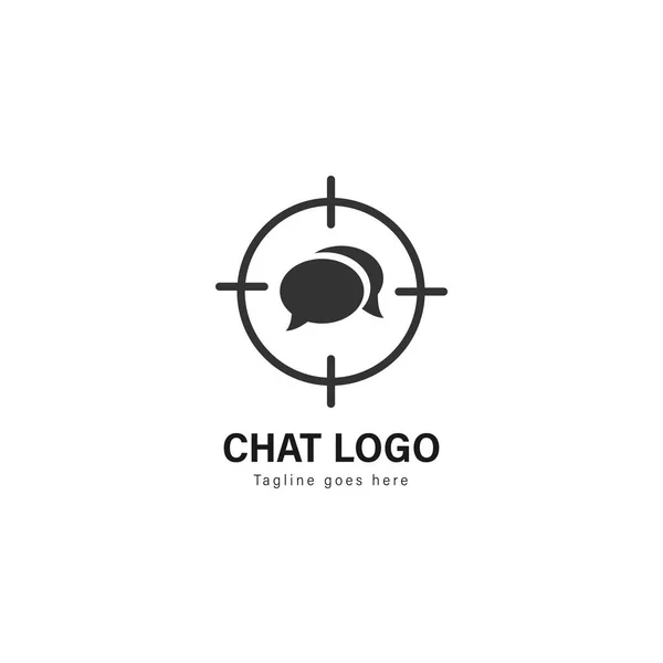 Chat logó sablon design. Modern keret vector design logo chat — Stock Vector