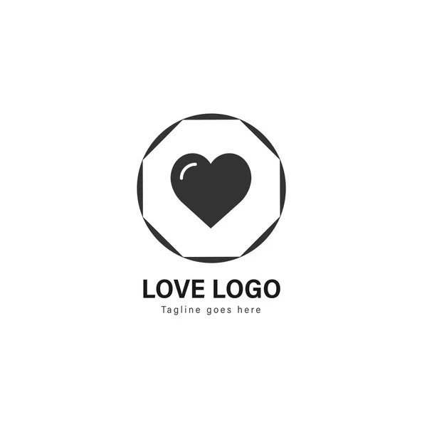 Любов до дизайну шаблонів логотипів. Логотип любові з сучасною рамкою Векторний дизайн — стоковий вектор