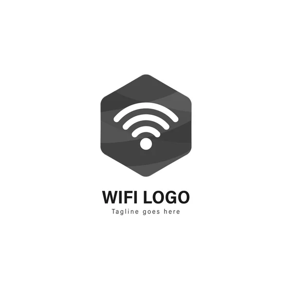 Diseño de plantilla de logotipo Wifi. Logo Wifi con diseño de vectores de marco moderno — Archivo Imágenes Vectoriales