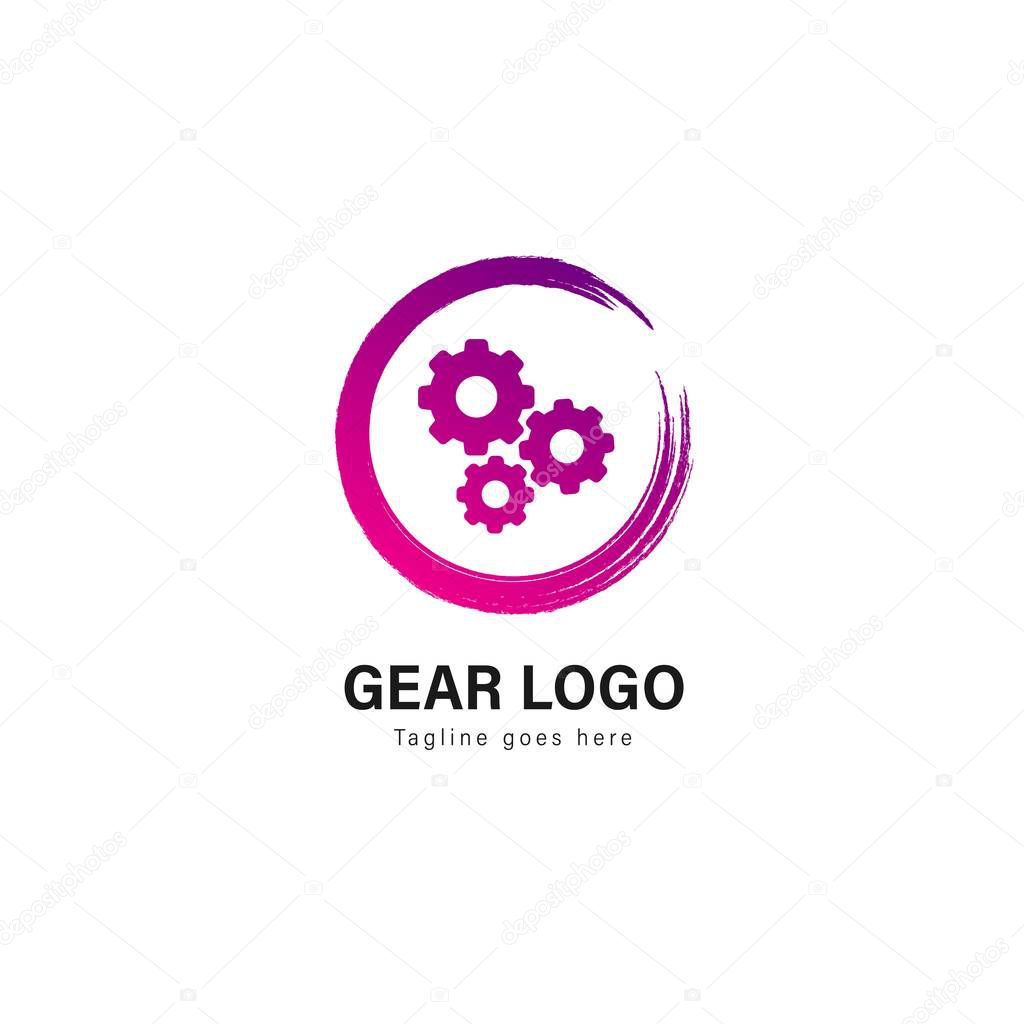 Automotive logo template design. Automotive logo with modern frame isolated on white background