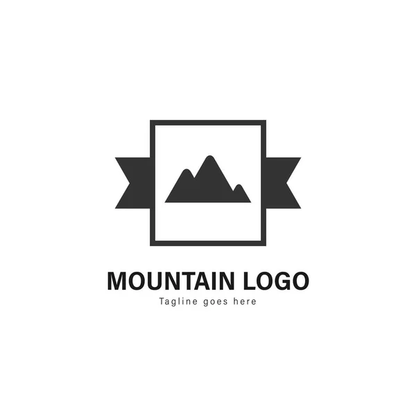 Modèle de logo de montagne design. Logo de montagne avec design vectoriel cadre moderne — Image vectorielle