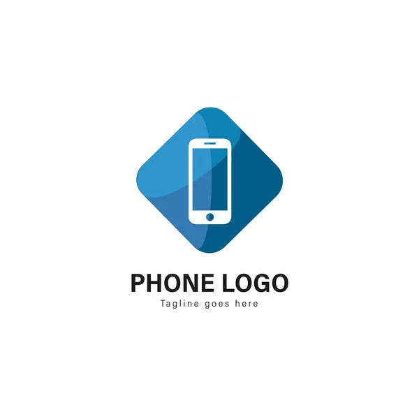 Akıllı telefon logo şablonu tasarım. Modern çerçeve vektör tasarımı ile akıllı telefon logo — Stok Vektör