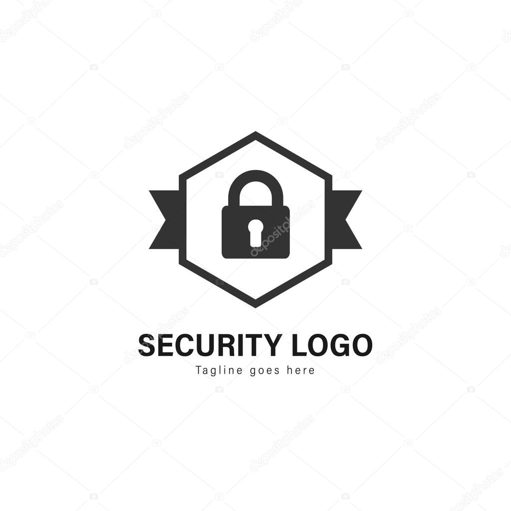 Security logo template design. Security logo with modern frame isolated on white background