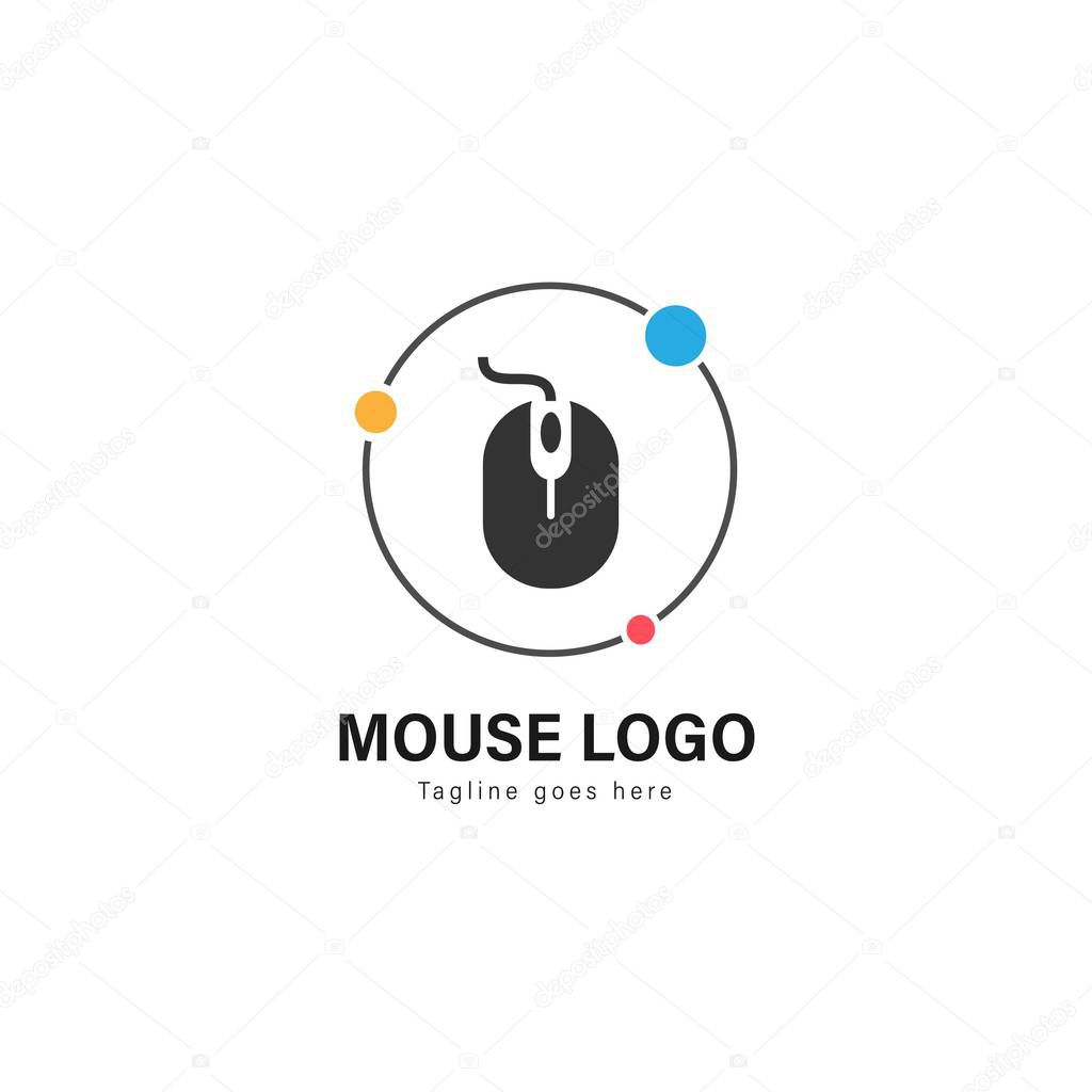 Computer logo template design. Computer logo with modern frame isolated on white background
